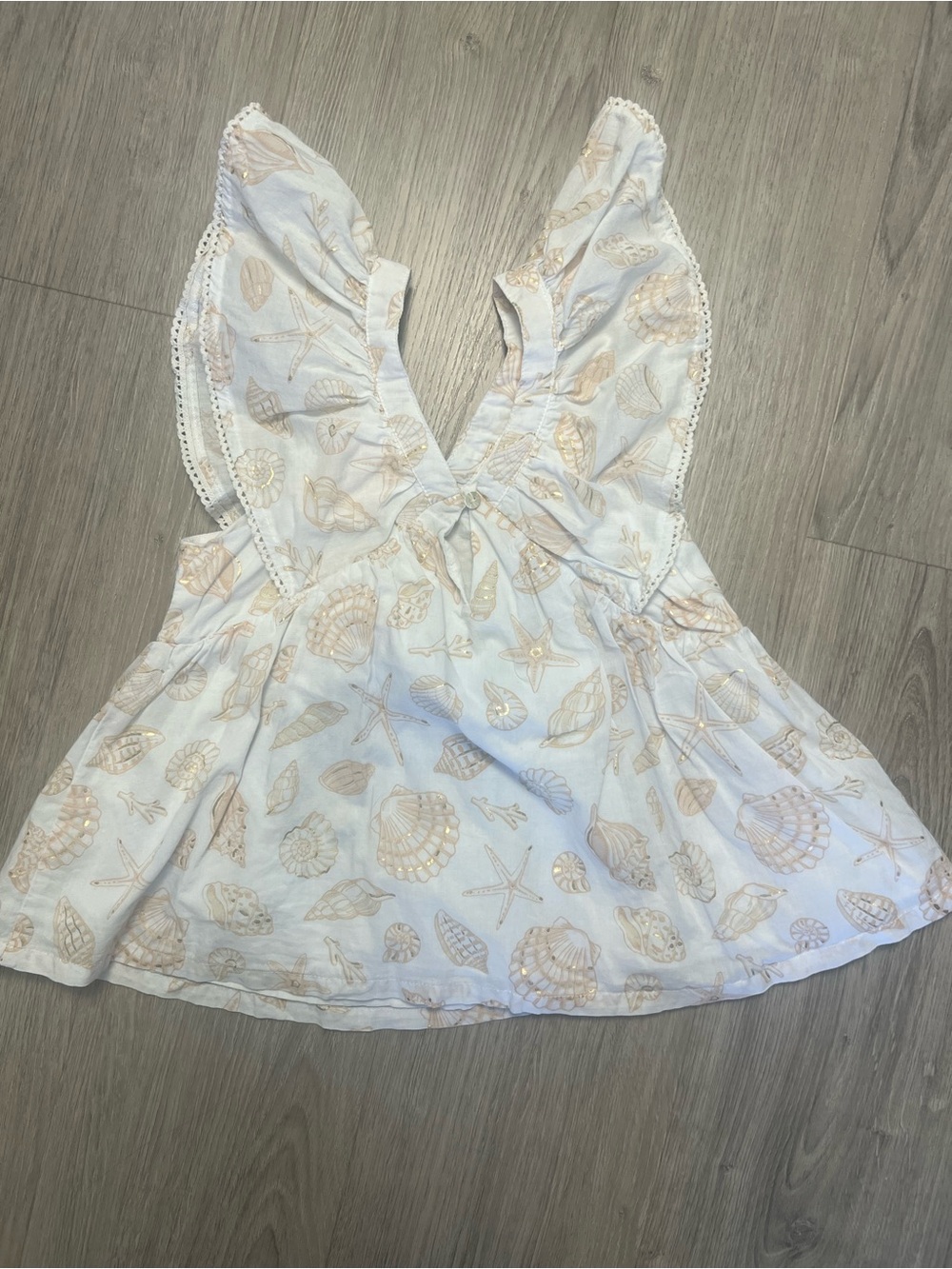Sigrid Olsen Girls White Shell Starfish Dress | Coastal Beach - Picture 2 of 4